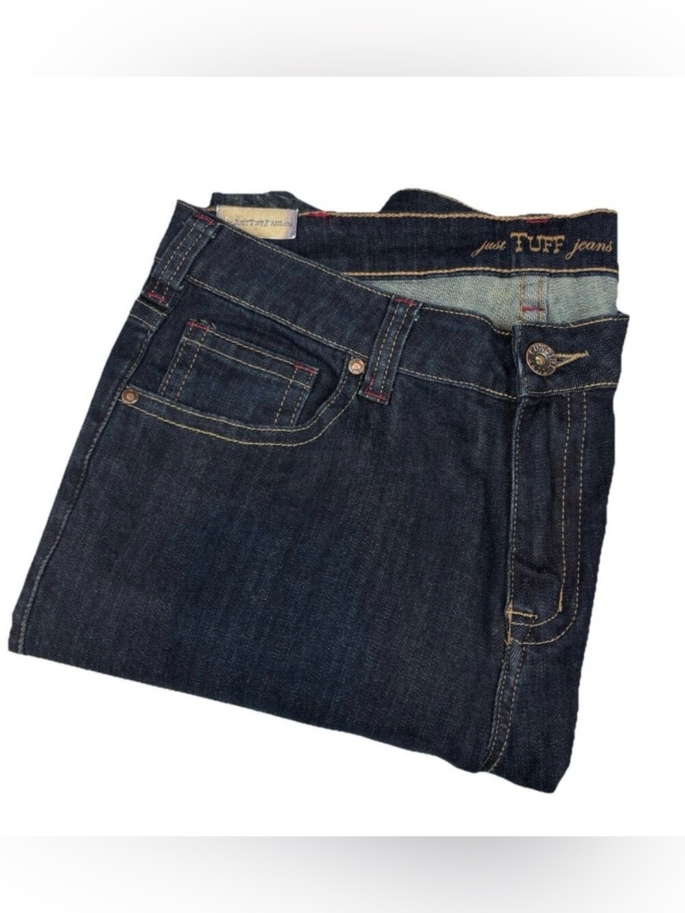 Cowgirl Tuff NWT Just‎ Tuff Jeans Women 34 XLong Dark Wash Natural Waist Stretch